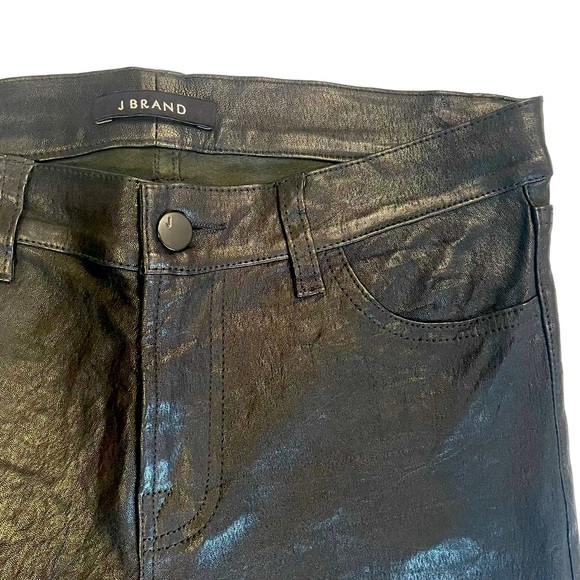 SOLD J Brand 100% Lamb Leather Pants 28” Waist Black - Picture 1 of 9